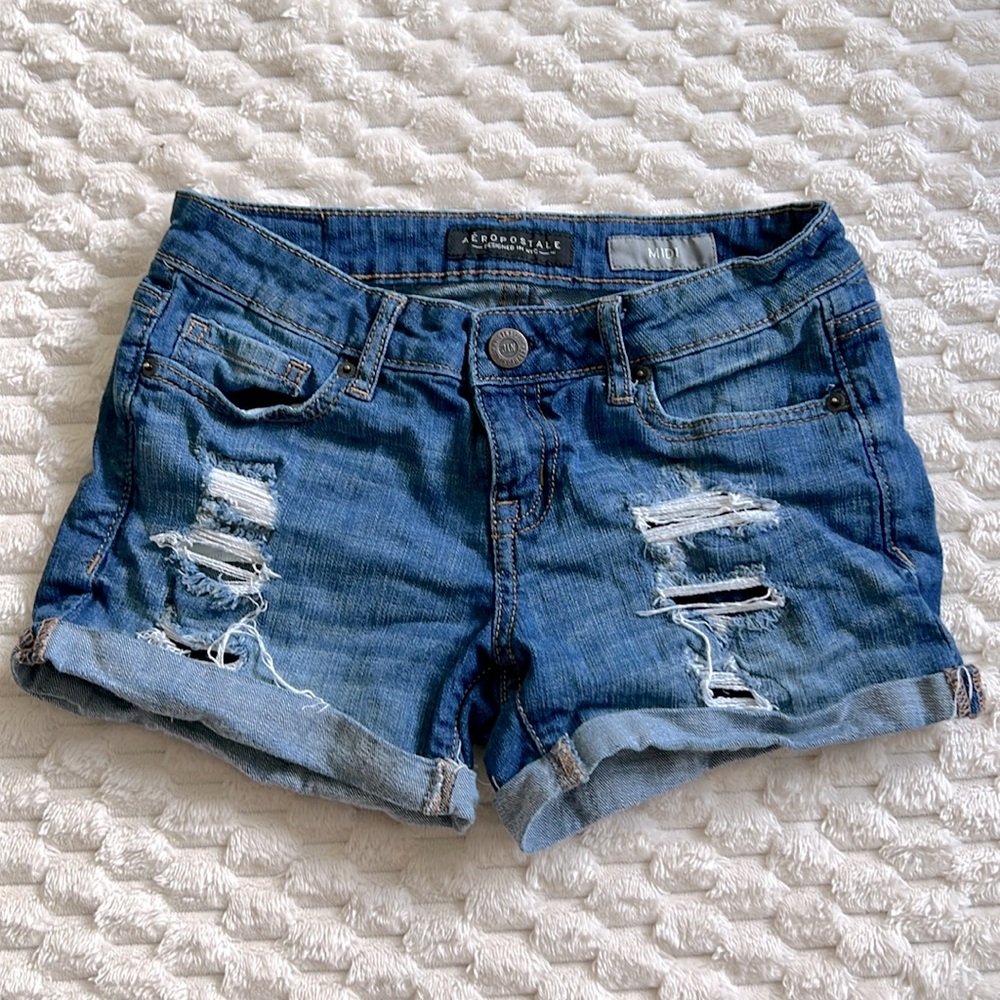 Aeropostale Ripped Jean Shorts - Picture 1 of 7